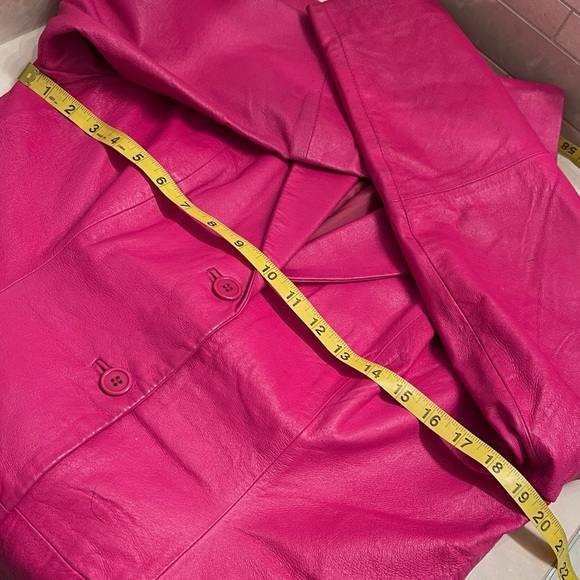 🩷Hot Pink Fuchsia Leather Blazer - Picture 11 of 15